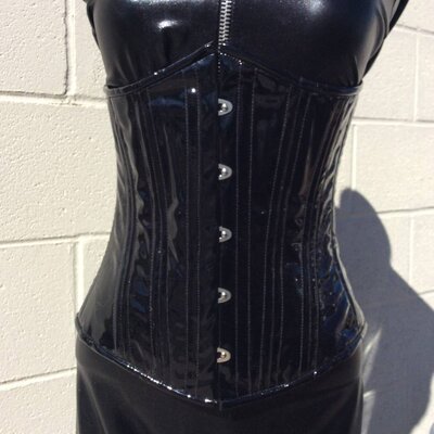Timeless Trends Shiny Black Vinyl Underbust - 24