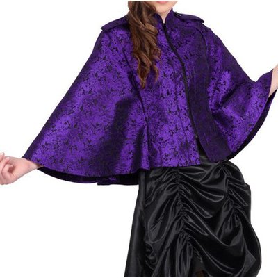 Vintage Goth Gothic Purple Brocade Cape/Jacket