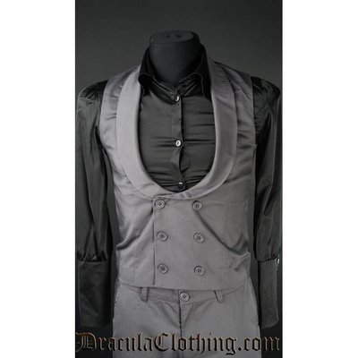 Dracula Clothing Dracula Waistcoat - Grey