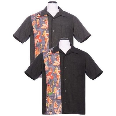 Steady Pin-Up Print Panel Shirt