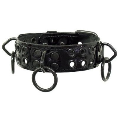 Kookie Leather Eyelets & Ring Collar