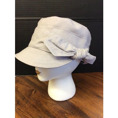 DeLux Hats Eaux Claires Fabric Cap w/ Side Bow Ivory