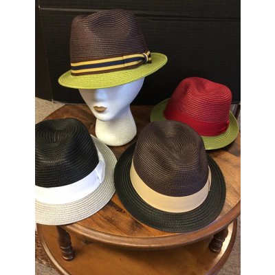 DeLux Hats Ramsay 2-Color Raffia Fedora