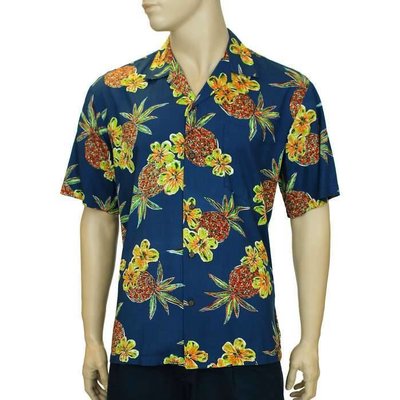 Hale Kahiki Pineapples Rayon Shirt