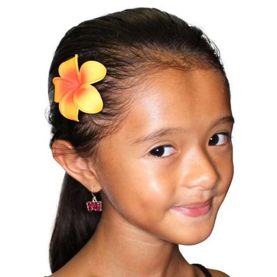 Small Single Orange Plumeria Clip