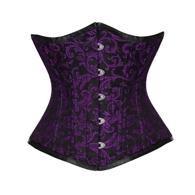 Vintage Goth Purple Scroll Brocade Underbust