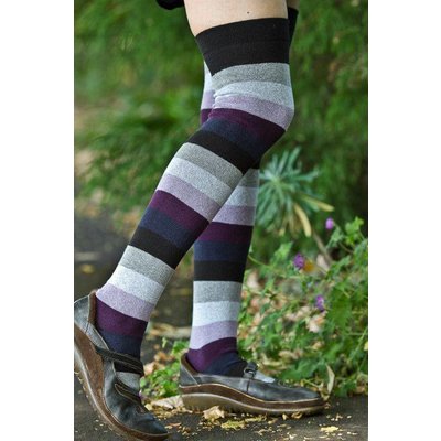 Sock Dreams Extraordinary Elemental Stripe Thigh Highs