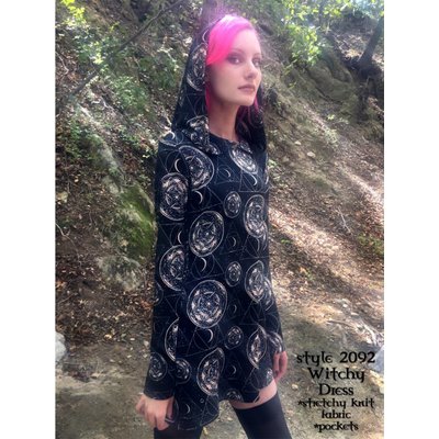 Folter Witchy Print Hooded Dress
