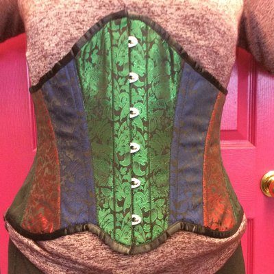 Multi-Jewel-Toned Brocade Underbust - 32