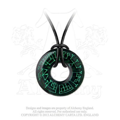 Alchemy England 1977 Angel Ring Pendant on Leather Thong