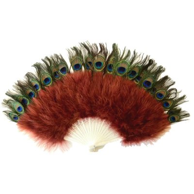 Marabou Fan with Peacock Eyes