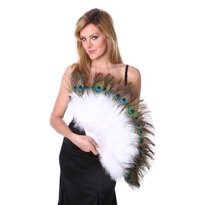 Marabou Fan with Peacock Eyes