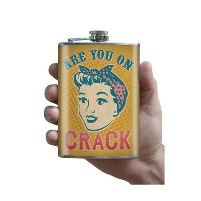 Trixie and Milo Are You On Crack? Flask, 8 oz