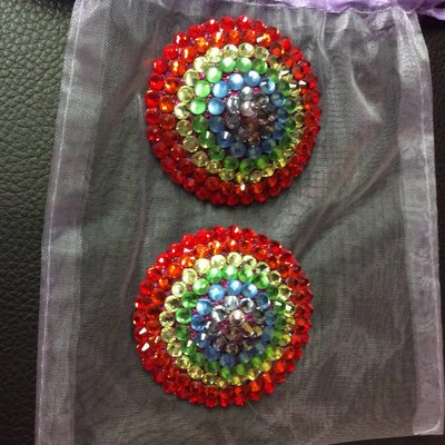 Gothfox Designs Couture Pride Rhinestone Pasties - S