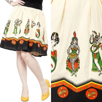 Sourpuss Sideshow Ladies Swing Skirt