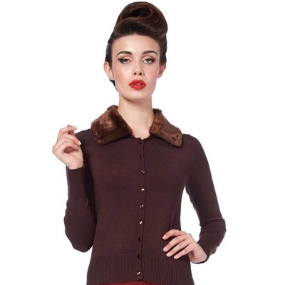 Voodoo Vixen Faux Fur Collar Cardigan