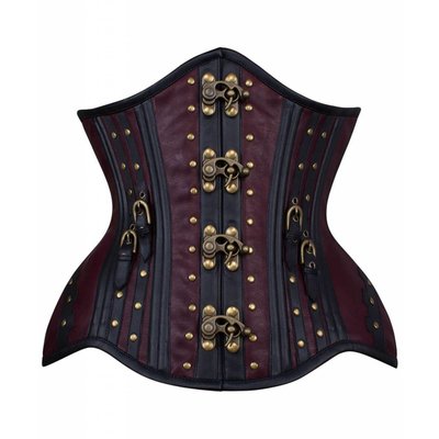 Vintage Goth Rodion Curvy Burgundy Vinyl Underbust - 26