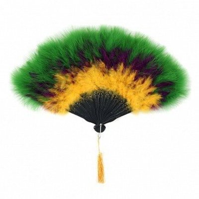 Marabou Feather Fan Multi Color MardiGras Mix