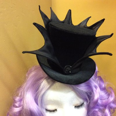 Wicked Mini Top Hat - Black on Black