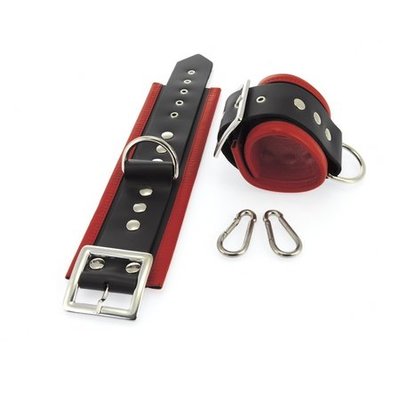 Rimba Deluxe Ankle Cuffs w/ Carabine Hooks & Red Trim