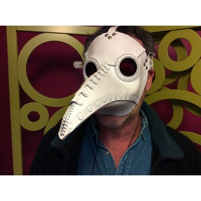 Tom Banwell Designs Plague Doctor Mask in White Leather "Schnabel"