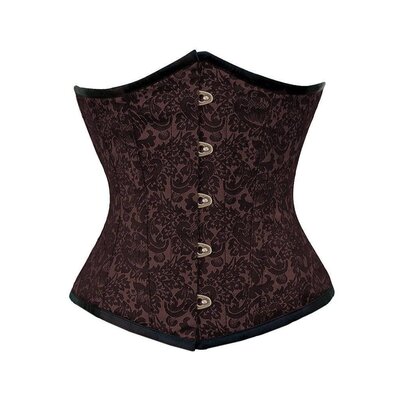 Vintage Goth Mady Brown Brocade Underbust Corset