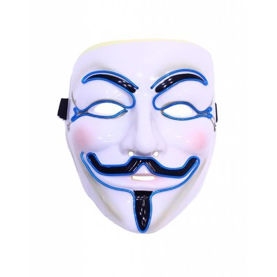EmazingLights Guy Fawkes Mask w/ Blue EL Outlines