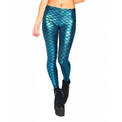 iHeartRaves Mermaid Leggings, Turquoise - L