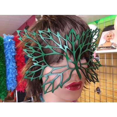 Tom Banwell Designs Lacy Leaf Leather Mask in Green