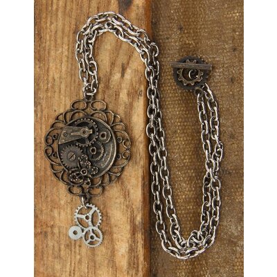 Elope Butterfly Gear Necklace Antique