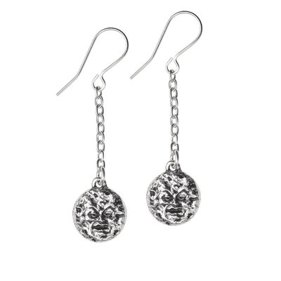 Alchemy England 1977 Man In The Moon Dropper Earrings