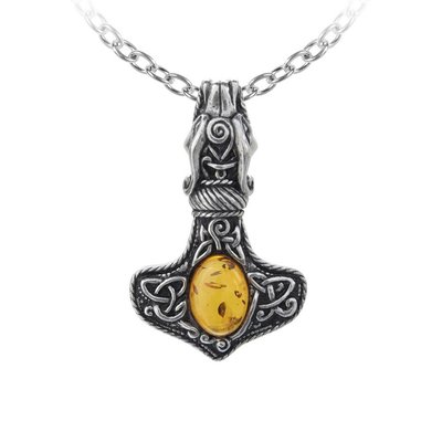 Alchemy England 1977 Amber Dragon Thorhammer Pendant