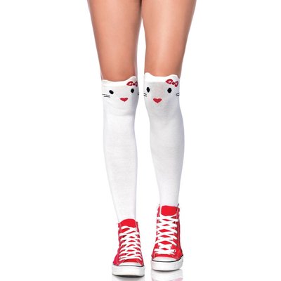 Leg Avenue Goodbye Kitty White Knee Highs
