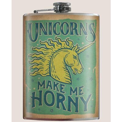 Trixie and Milo Horny Flask, 8 oz. Stainless Steel