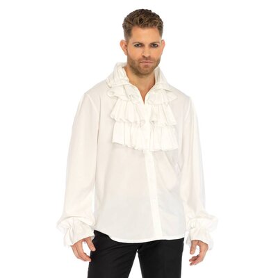 Leg Avenue Ruffle Front Men's Shirt, White