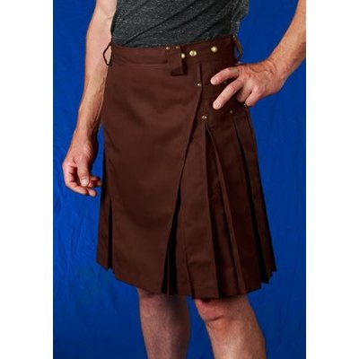 StumpTown Kilts Men's Brown Kilt w/ Antique Brass Rivets