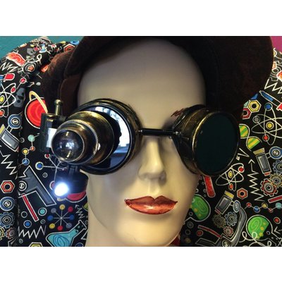 Goggles w/20X Lighted Loupe, Pewter Dbl Gear, Filigree Trim (281)