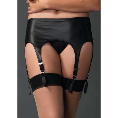 Leg Avenue Matte Rubber-Look Six Garter Belt