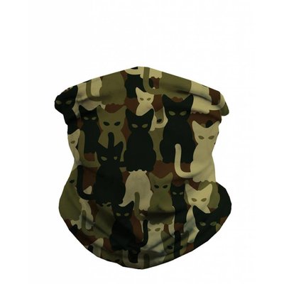 iHeartRaves Seamless Mask Bandana - One Size Camo Cats
