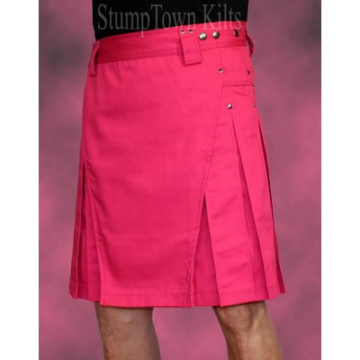 StumpTown Kilts Men's Pink Kilt w/Gunmetal Rivets