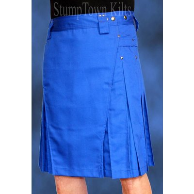 StumpTown Kilts Men's Royal Blue Kilt w/Gunmetal Rivets