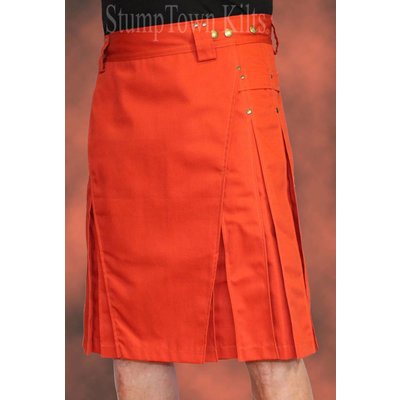 StumpTown Kilts Men's Rust Kilt w/Antique Brass Rivets