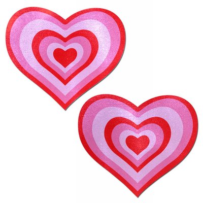 Pastease Love: Red & Pink Pumping Heart Nipple Pasties