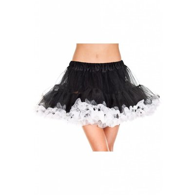 Music Legs Black & White Contrast Colored Trim Petticoat