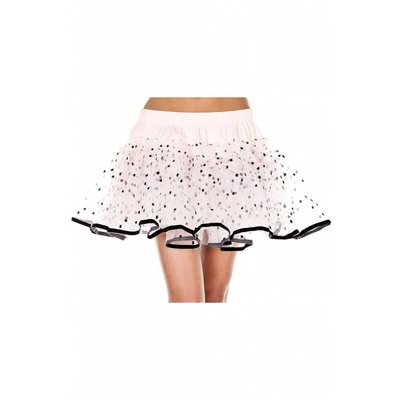 Music Legs Stars Print Design Mesh Petticoat