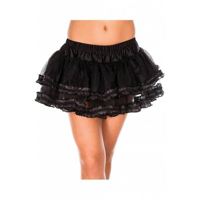 Music Legs Lace Trim Mesh Petticoat
