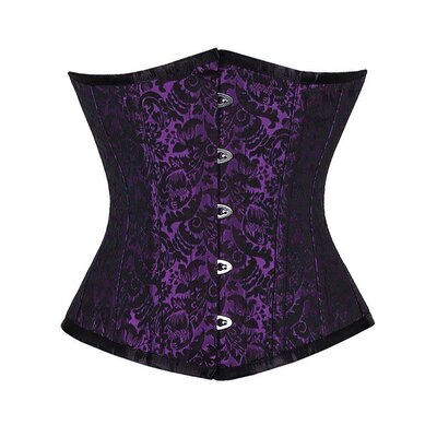 Vintage Goth Purple Brocade Underbust Corset