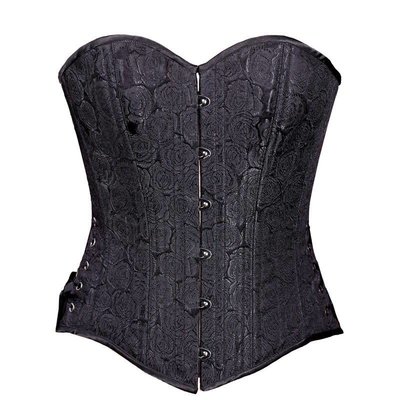 Timeless Trends Black Floral Overbust Corset