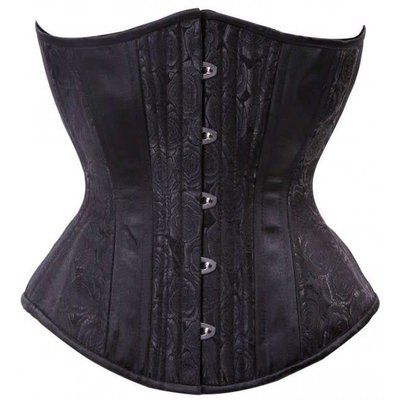 Timeless Trends Black Floral Brocade Hourglass Corset