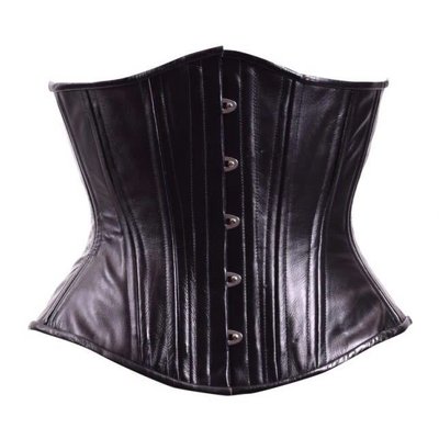 Timeless Trends Black Leather Hourglass Corset